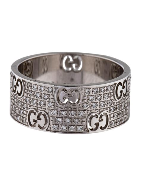 gucci 18k enamel ring g|Gucci diamond rings.